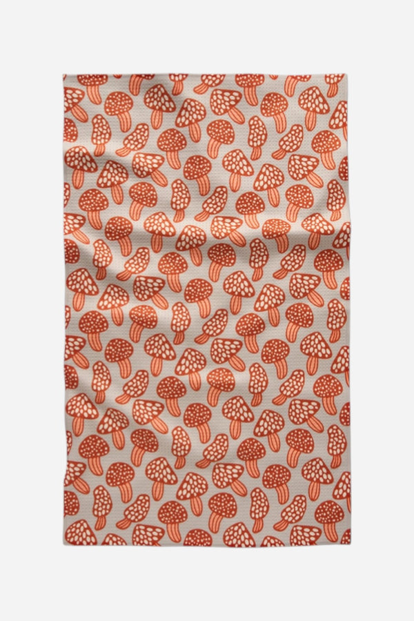 Geometry Towels Many Mushrooms Tea Towel