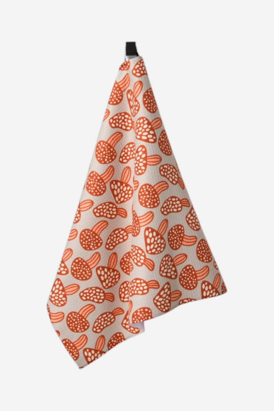 Geometry Towels Many Mushrooms Tea Towel – side view