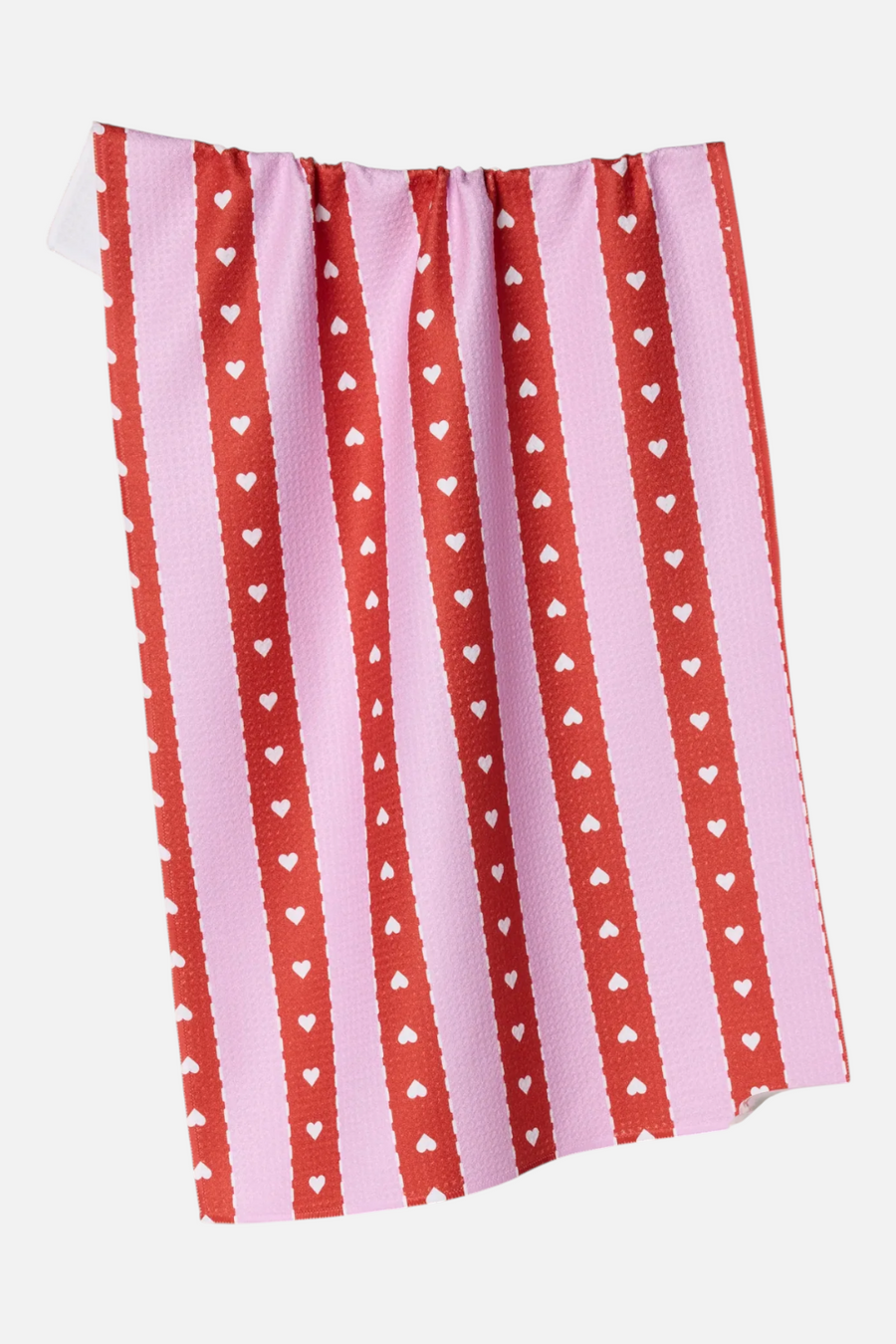 Geometry Towels Ribbon Hearts Tea Towel – front view