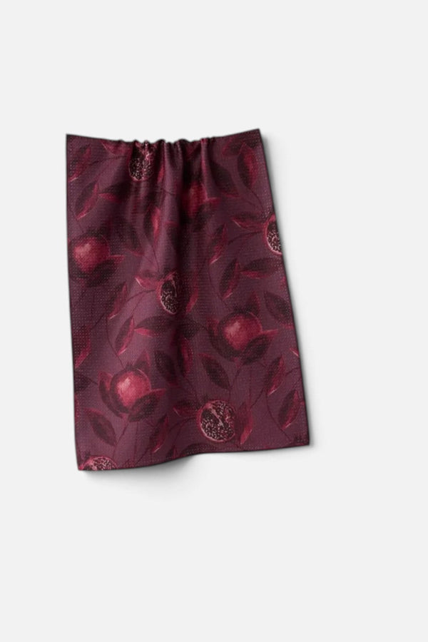 Geometry Towels Rich Garnet Tea Towel