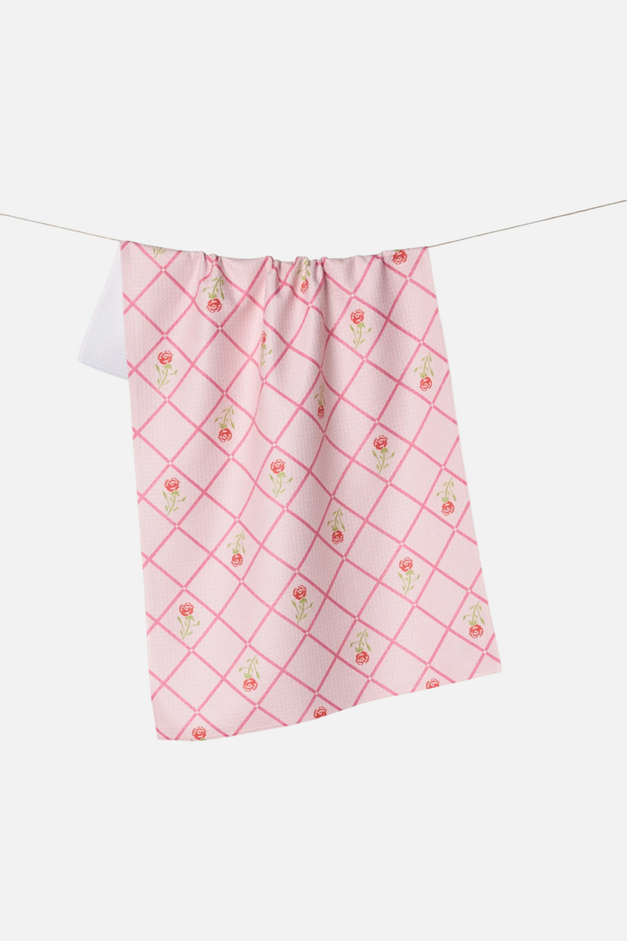 Geometry Towels Rose Lattice Tea Towel – front view