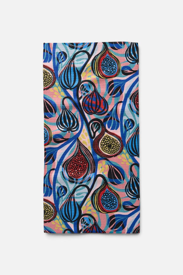 Geometry Towels Wild Fig Tea Towel
