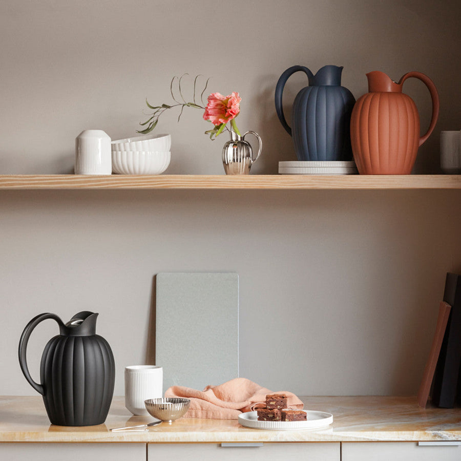 Georg Jensen Bernadotte Thermo Jug in Midnight Black – flat lay