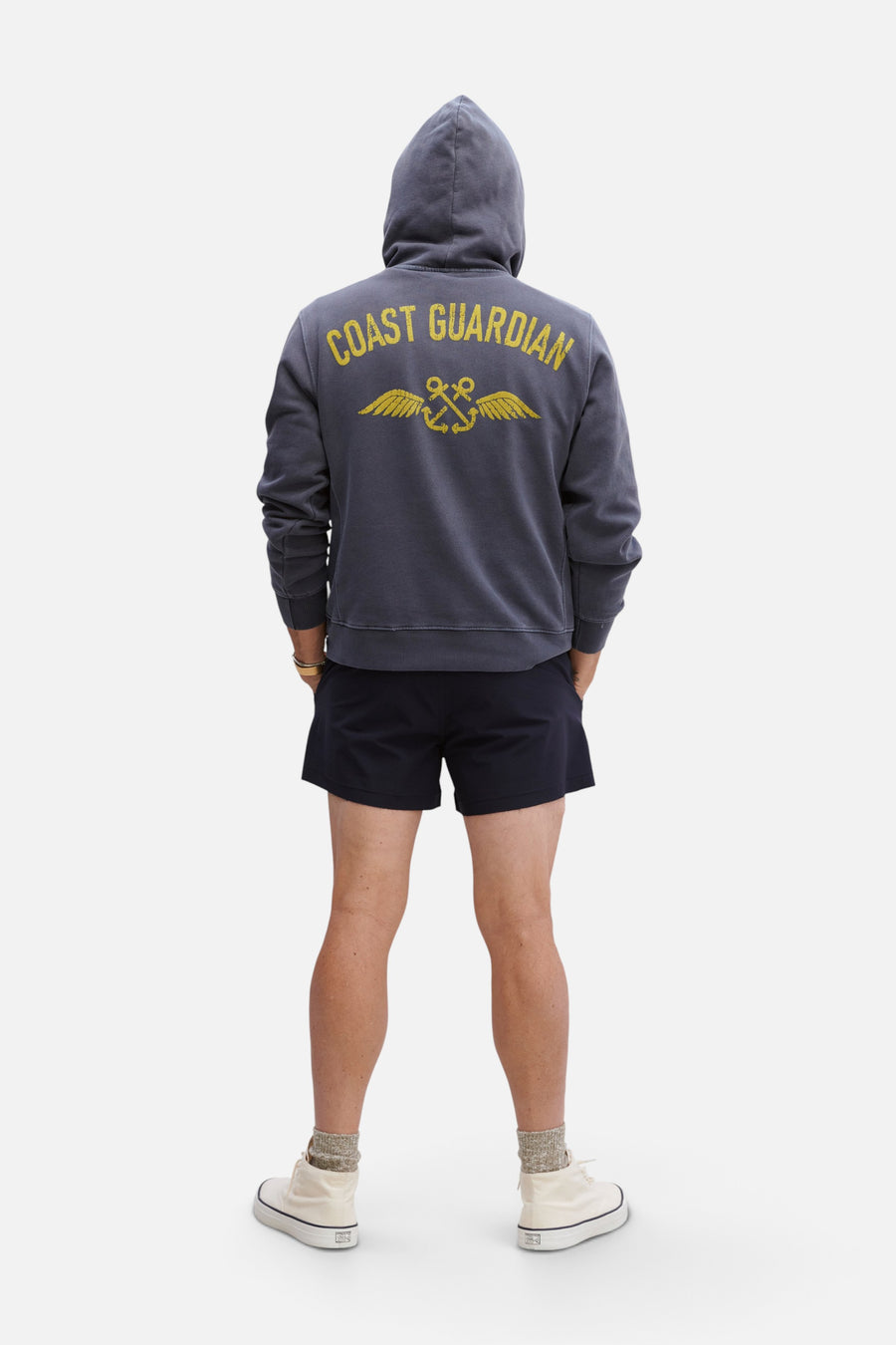 Ghost Forest Surf Club Coastie Wing Hoodie in Rescue Blue – back view