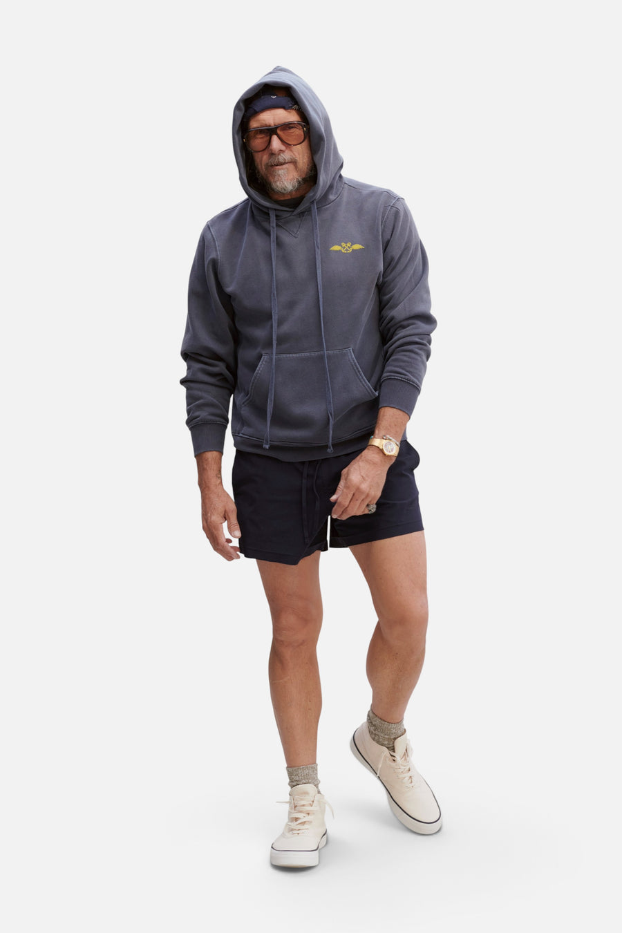 Ghost Forest Surf Club Coastie Wing Hoodie in Rescue Blue – front view
