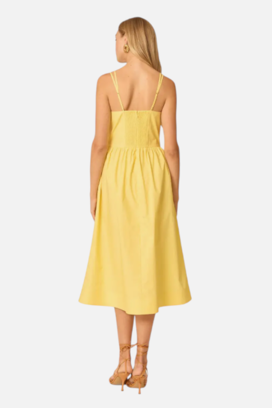 Gilner Farrar Floria Dress in Lemon – back view