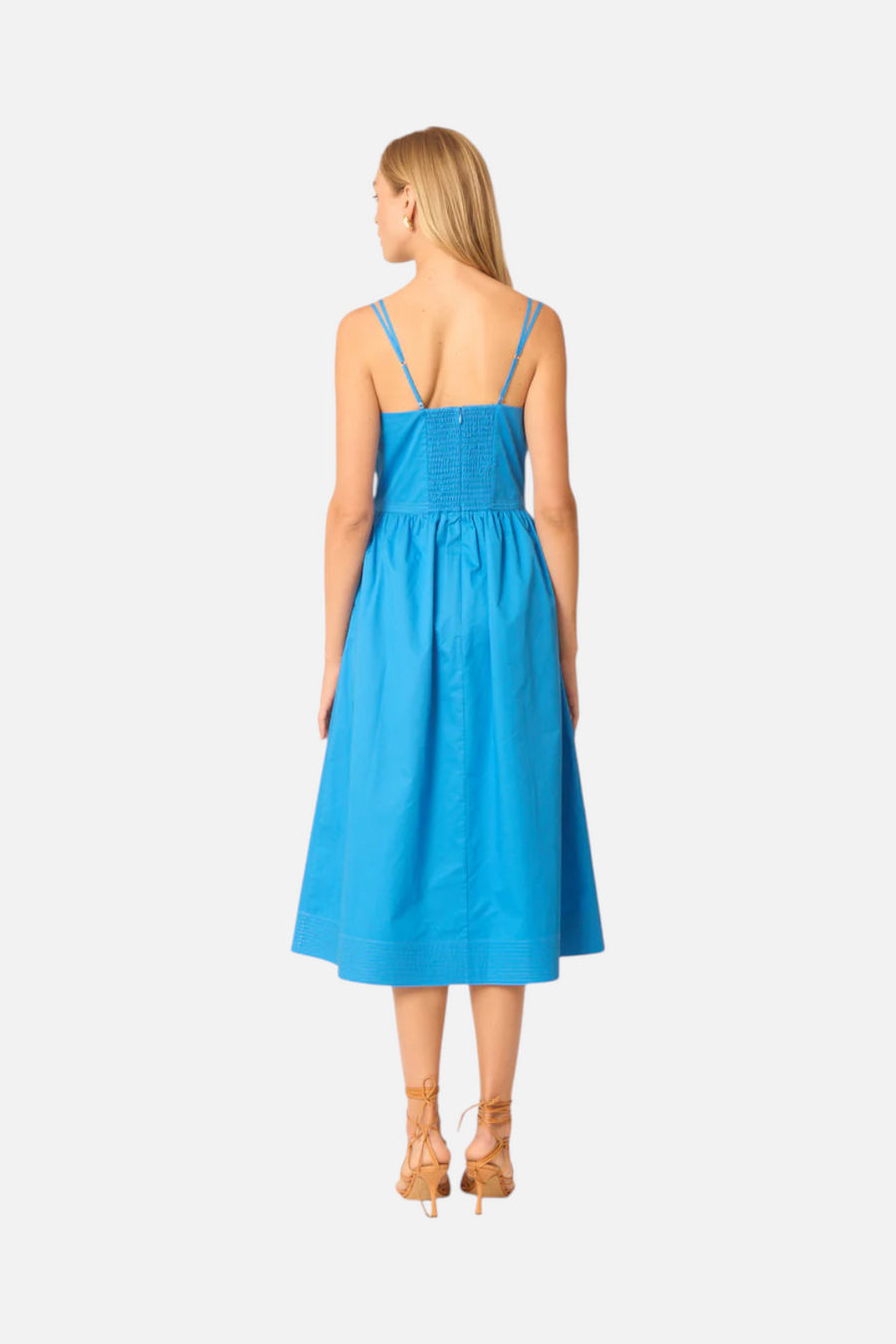 Gilner Farrar Floria Dress in Peacock Blue – back view