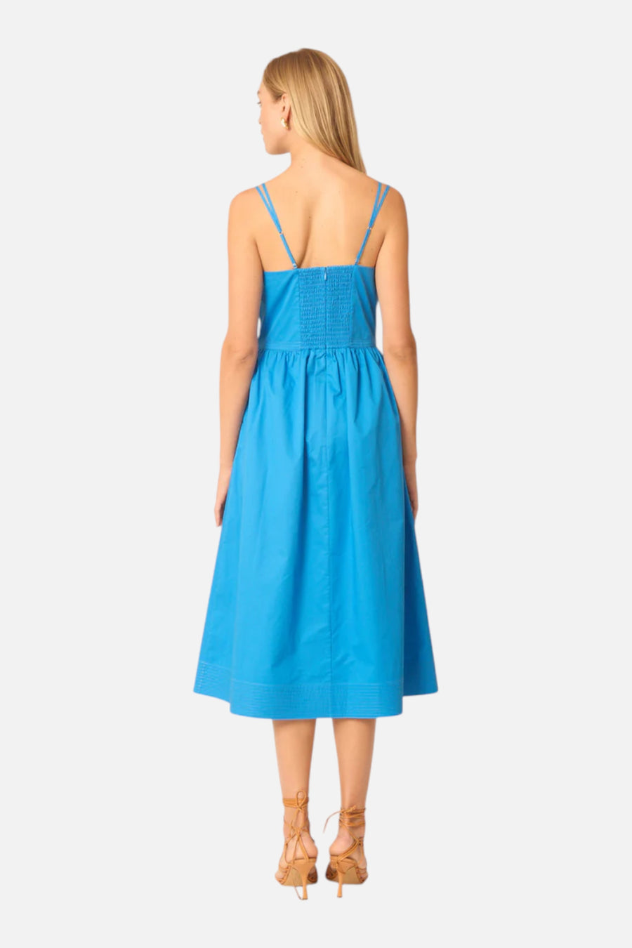 Gilner Farrar Floria Dress in Peacock Blue – on model