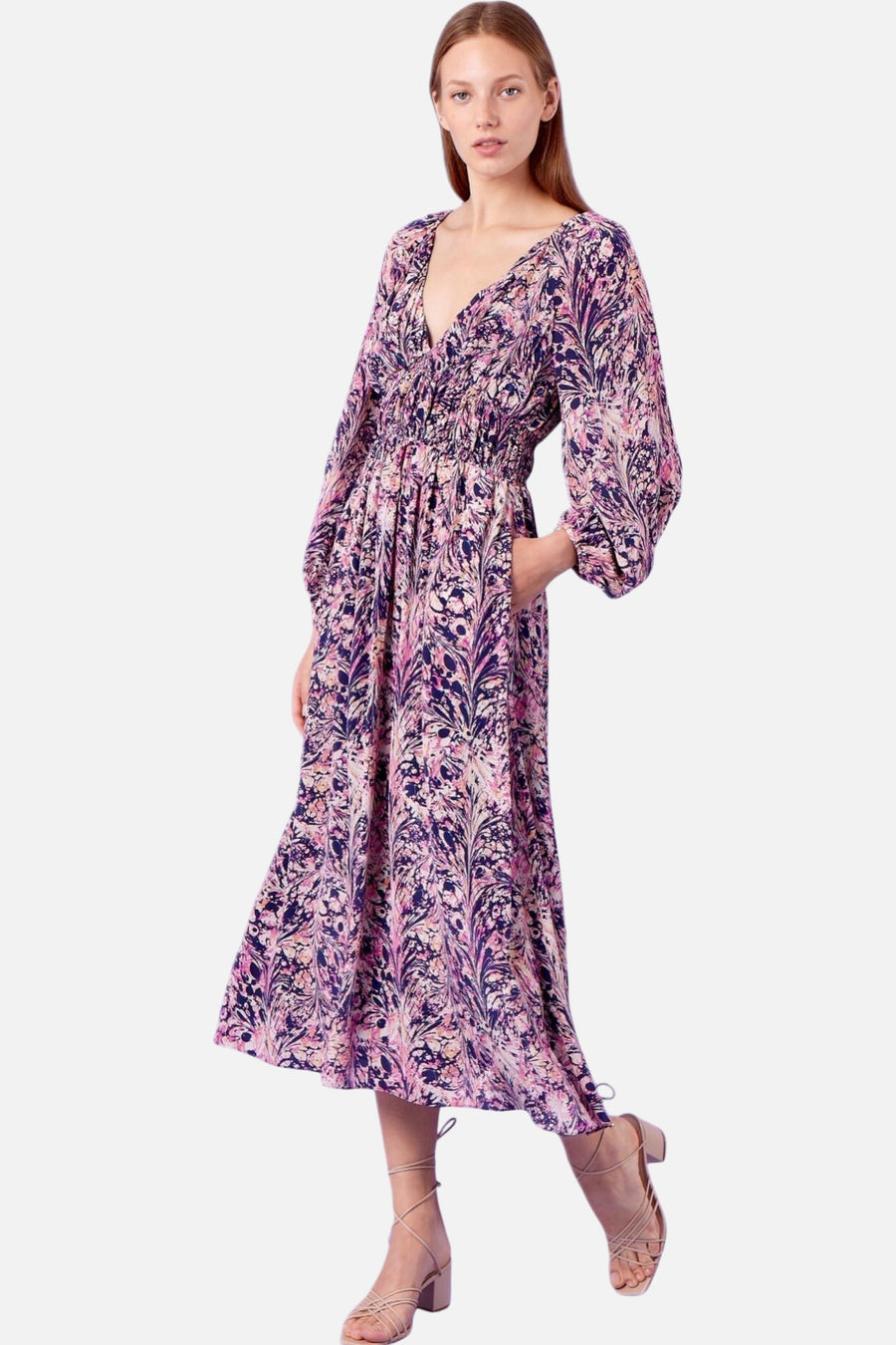 Gilner Farrar Lauren Dress in Marble Splatter – side view