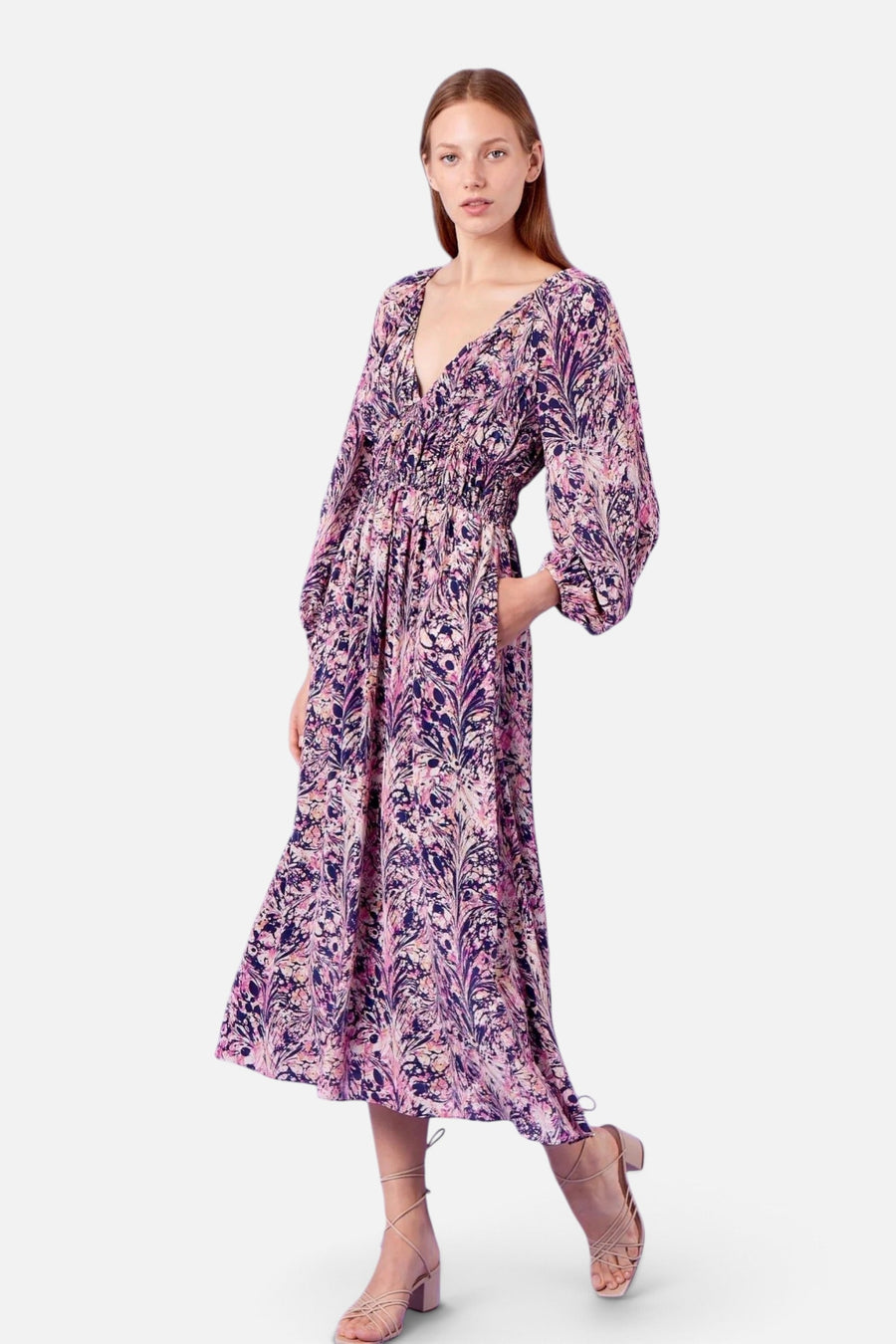 Gilner Farrar Lauren Dress in Marble Splatter – side view