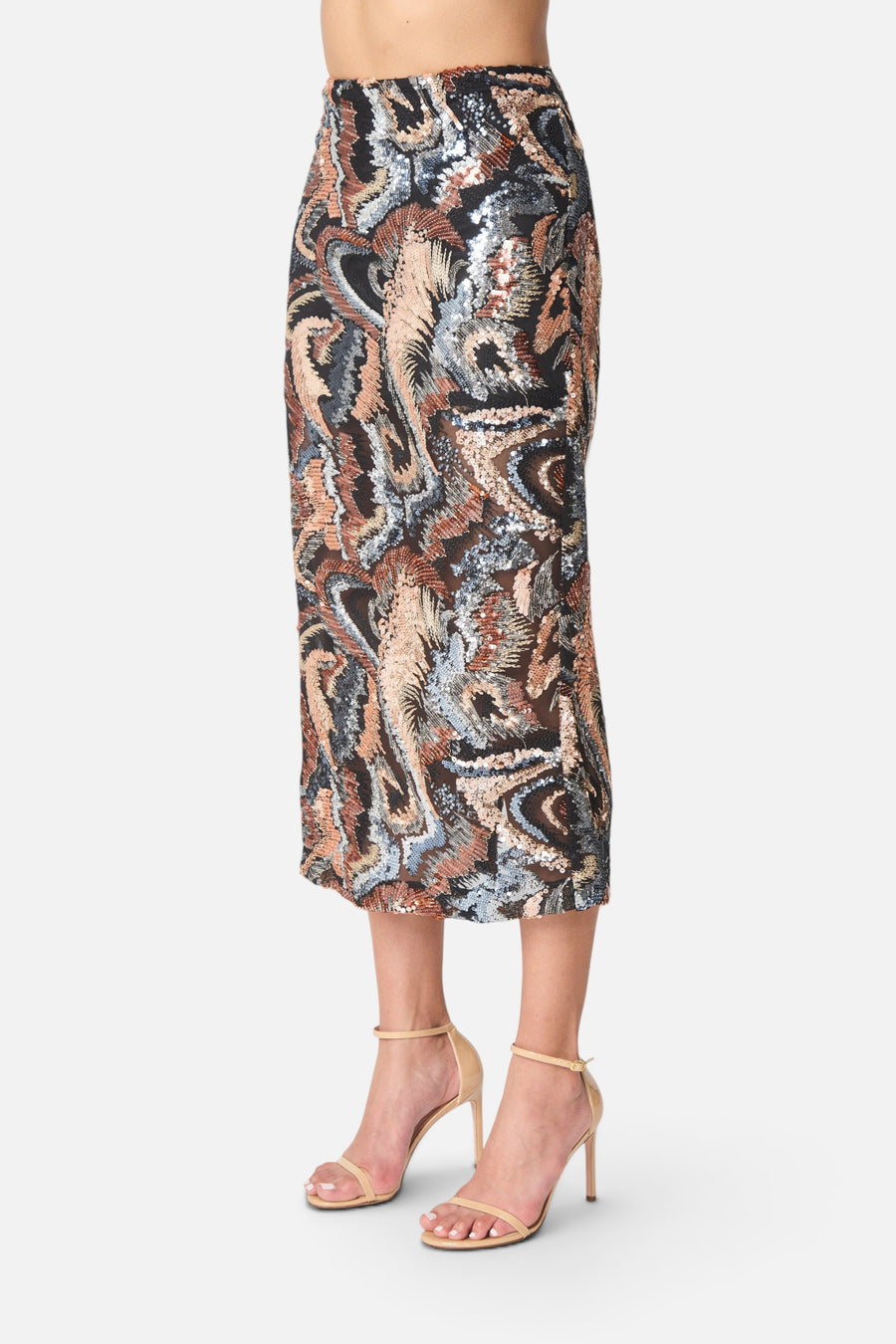 Gilner Farrar Rosa Skirt in Kaleidoscope Sequin – front view