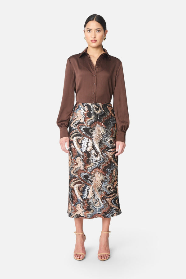 Gilner Farrar Rosa Skirt in Kaleidoscope Sequin