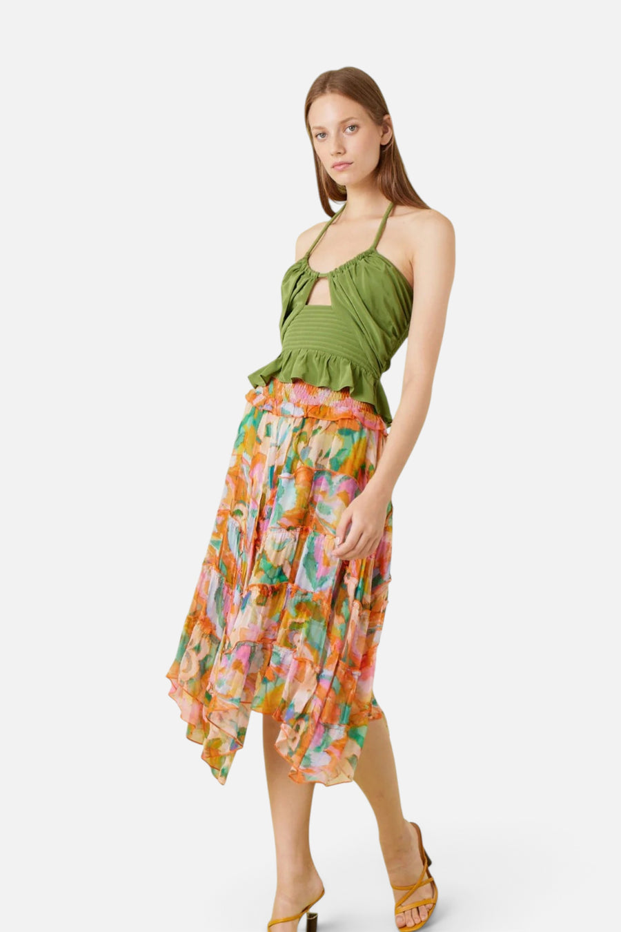 Gilner Farrar Sylvie Skirt in Splash Print – front view