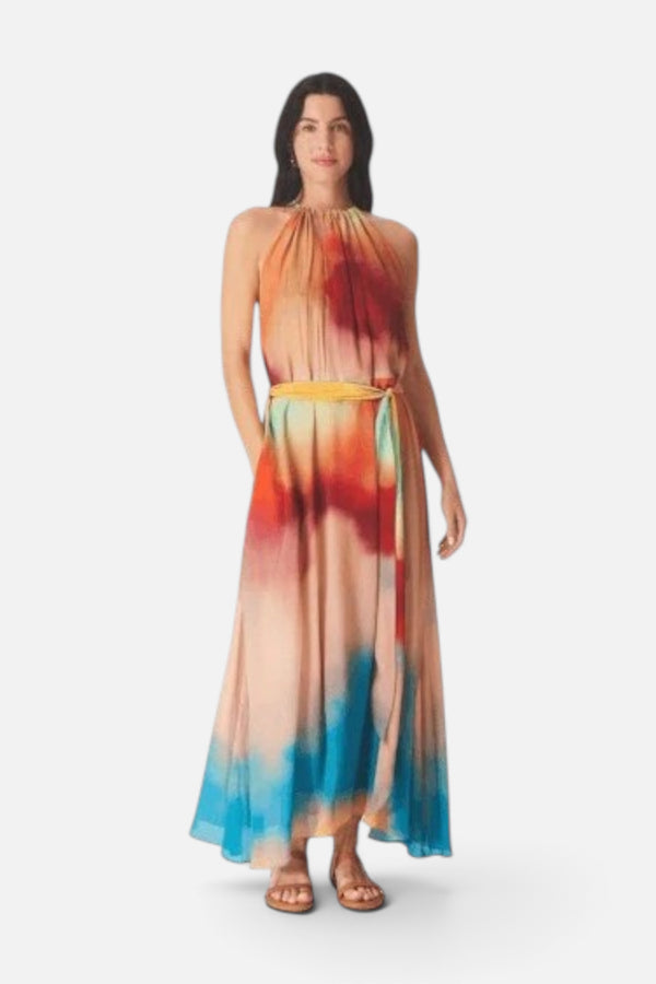 Gilner Farrar Talia Dress in Blue Lagoon Print