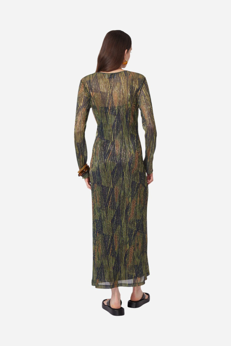 Gilner Farrar Taylen Dress in Sea Breeze Print – back view