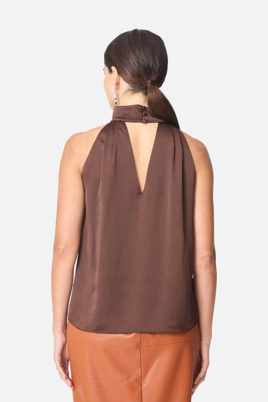 Gilner Farrar Wynna Blouse in Brown – back view