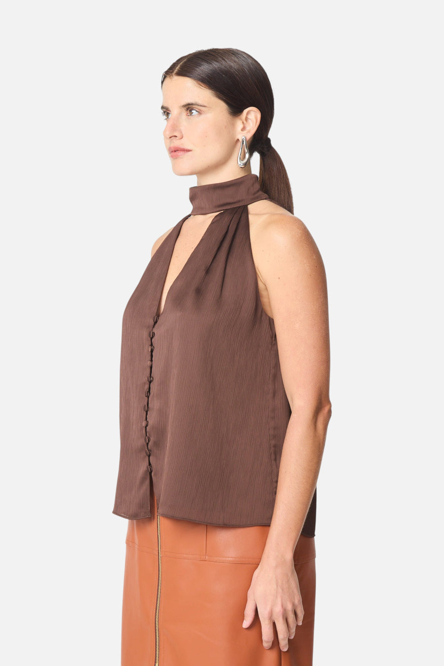 Gilner Farrar Wynna Blouse in Brown – side view