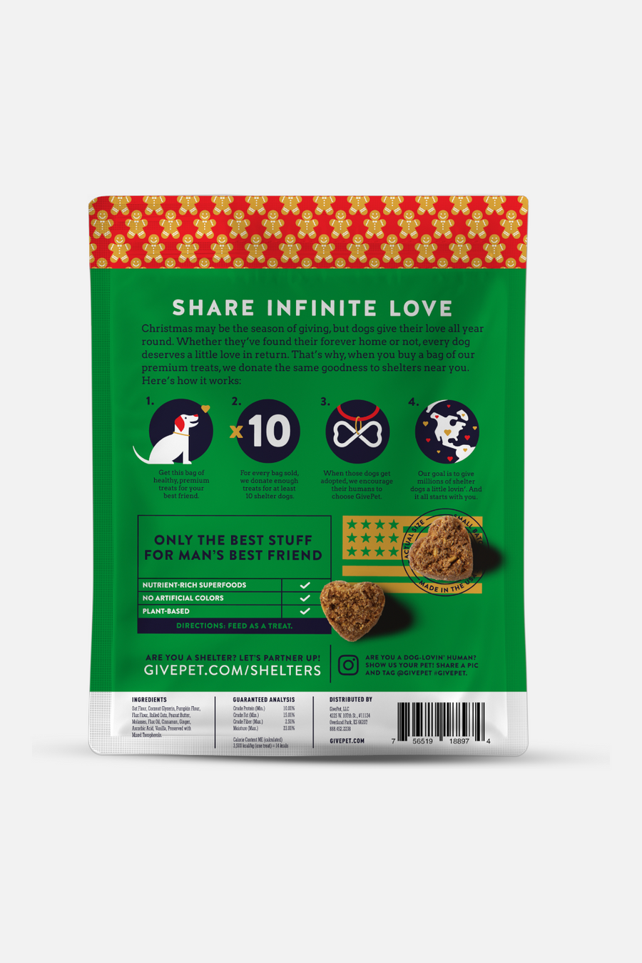 Gingerbone House Soft Baked Dog Treats – back view