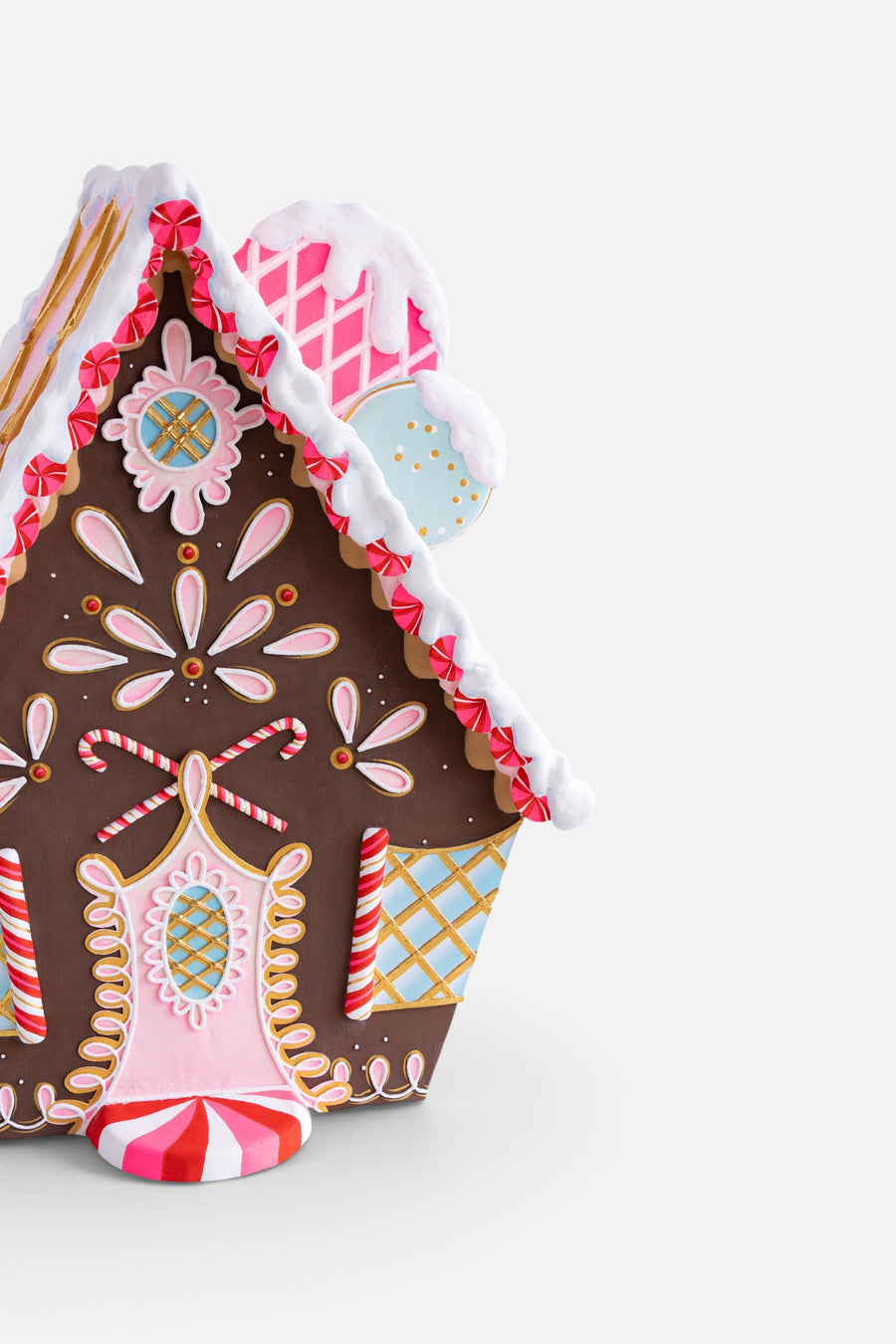 Gingerbread Display House in Brown – back view