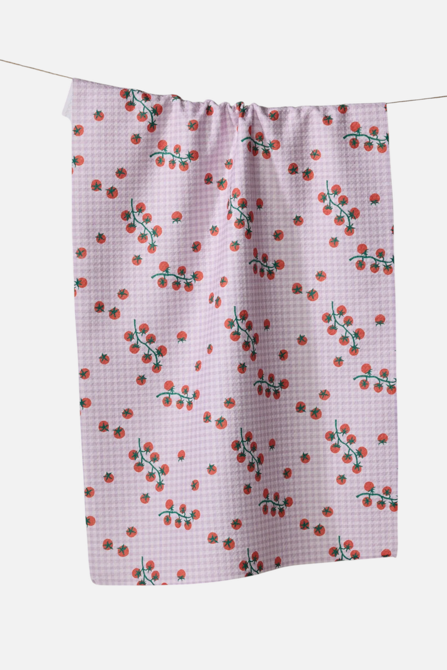 Geometry Towels Tomato Gingham Tea Towel