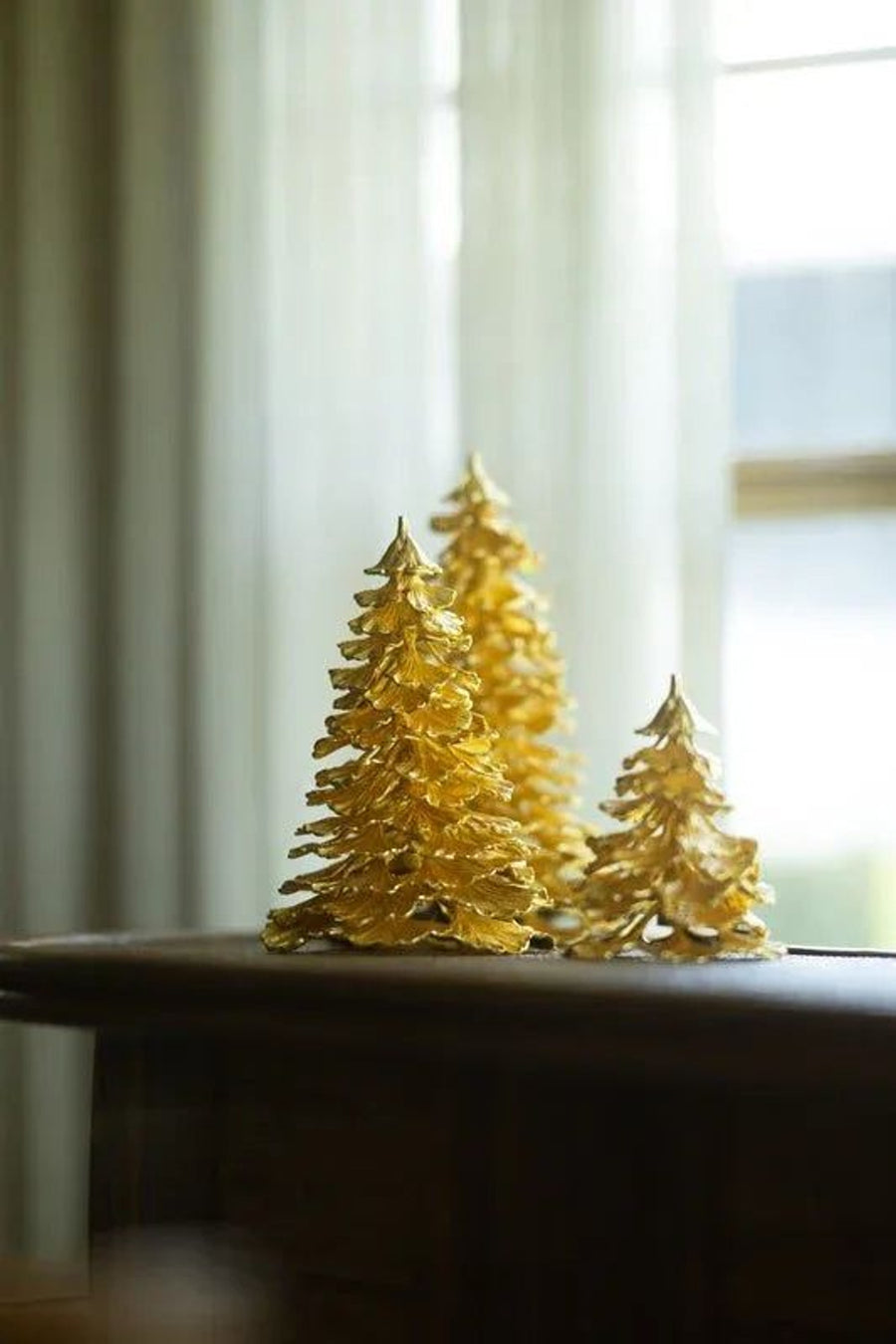 Ginkgo Christmas Tree in Gold, Small – side view