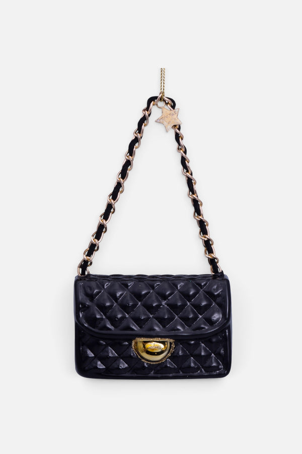 Glass Black Fashion Bag Ornament