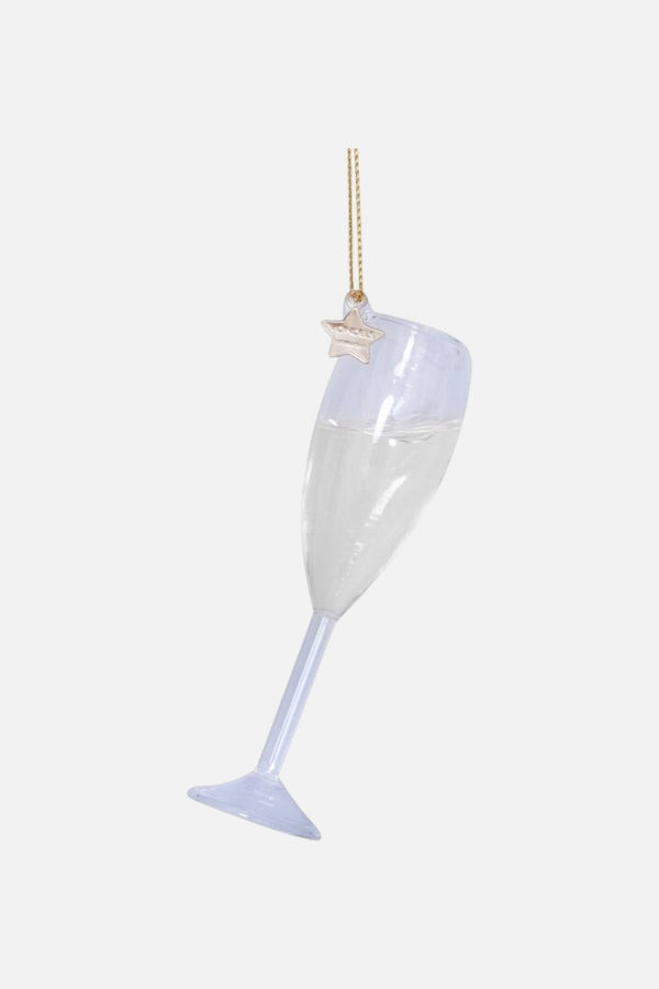 Glass Champagne Glass Ornament