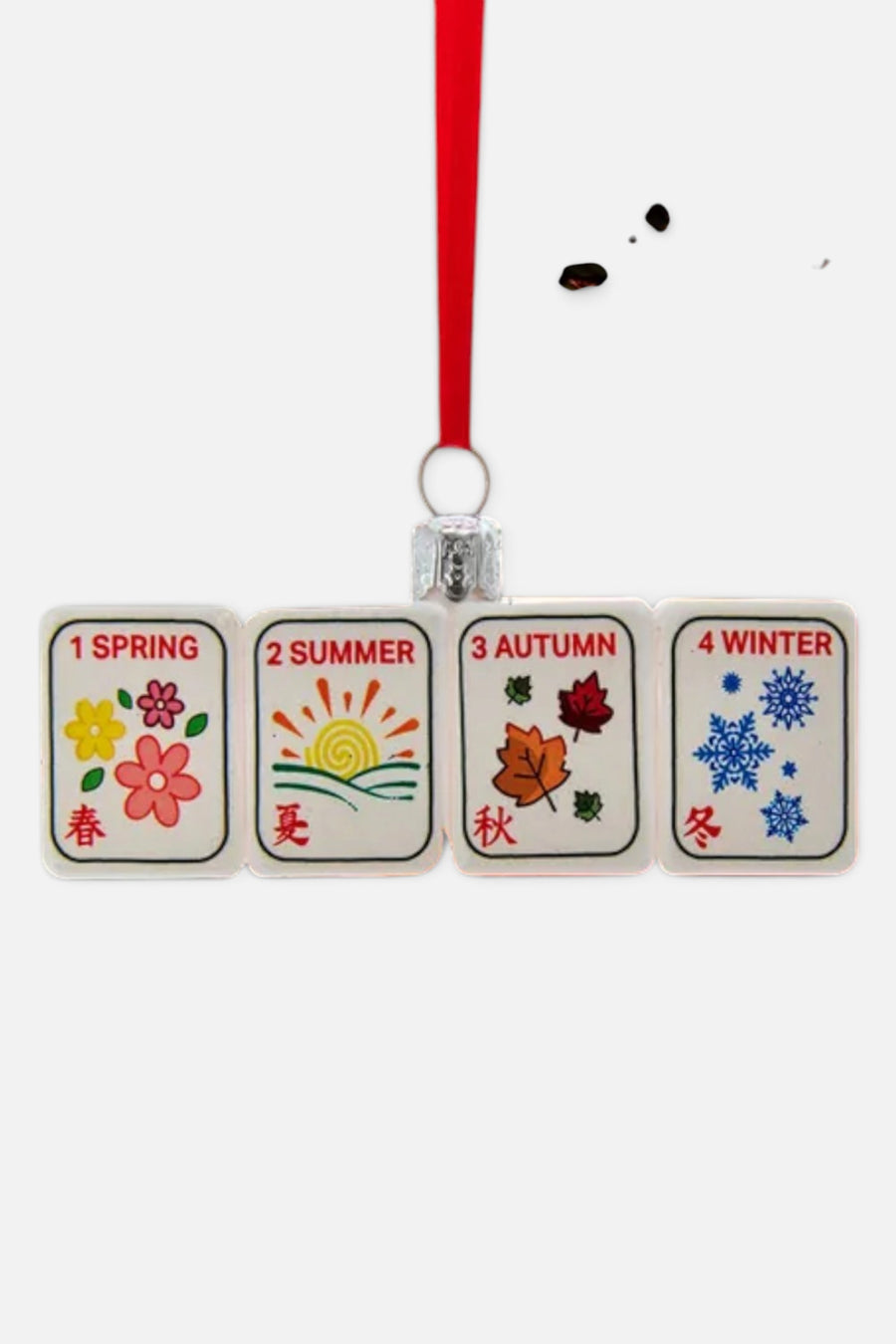 Glass Mahjong Ornament – back view
