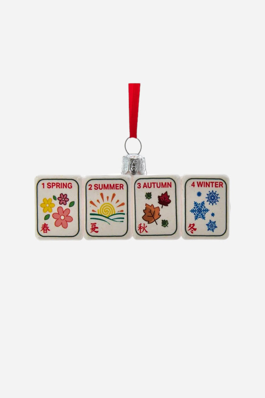 Glass Mahjong Ornament – front view
