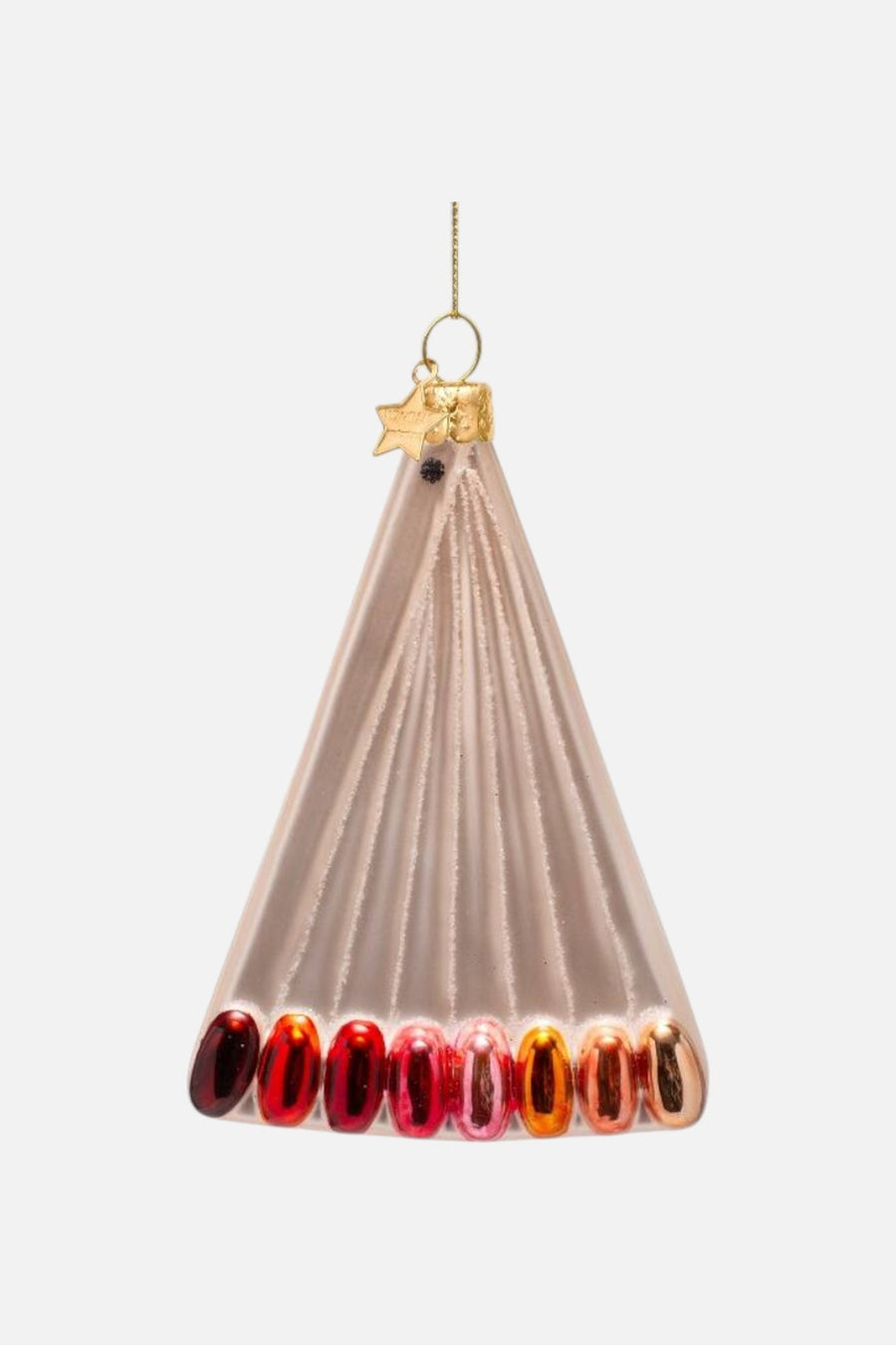 Glass Multicolor Nail Swatch Ornament – front view