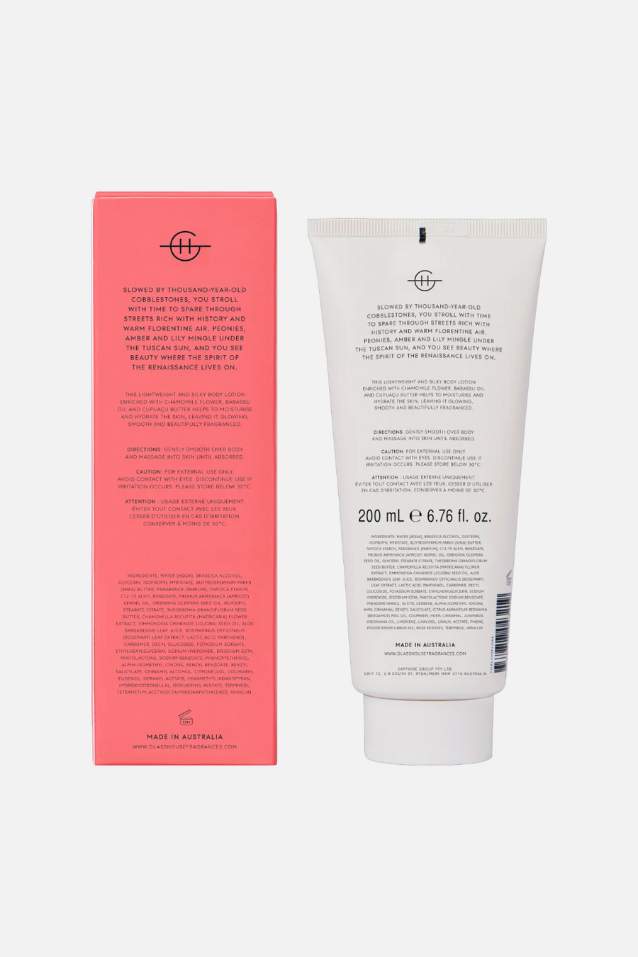 Glasshouse Body Lotion in Forever Florence 6.7 OZ – back view