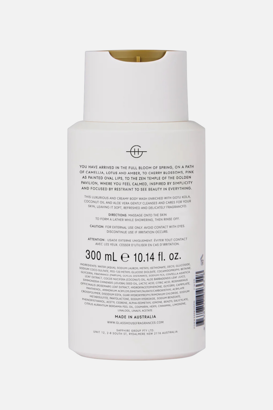 Glasshouse Body Wash in Kyoto In Bloom – back view