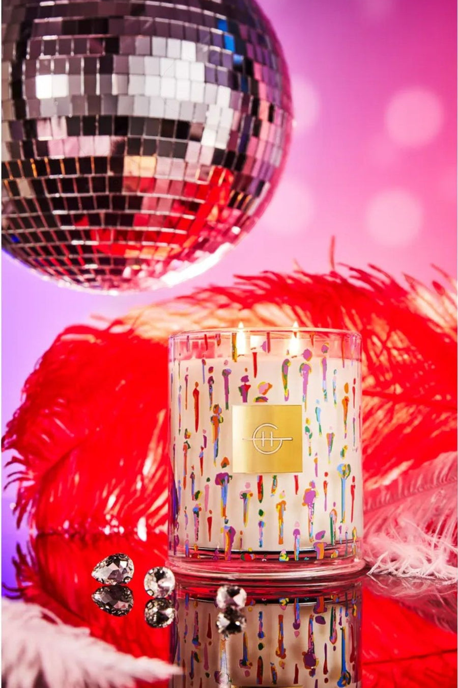 Glasshouse Born To Be Extra Candle – back view