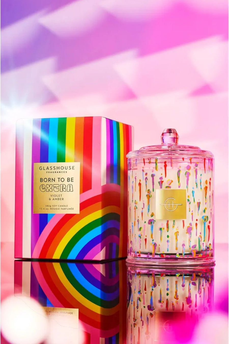 Glasshouse Born To Be Extra Candle – side view