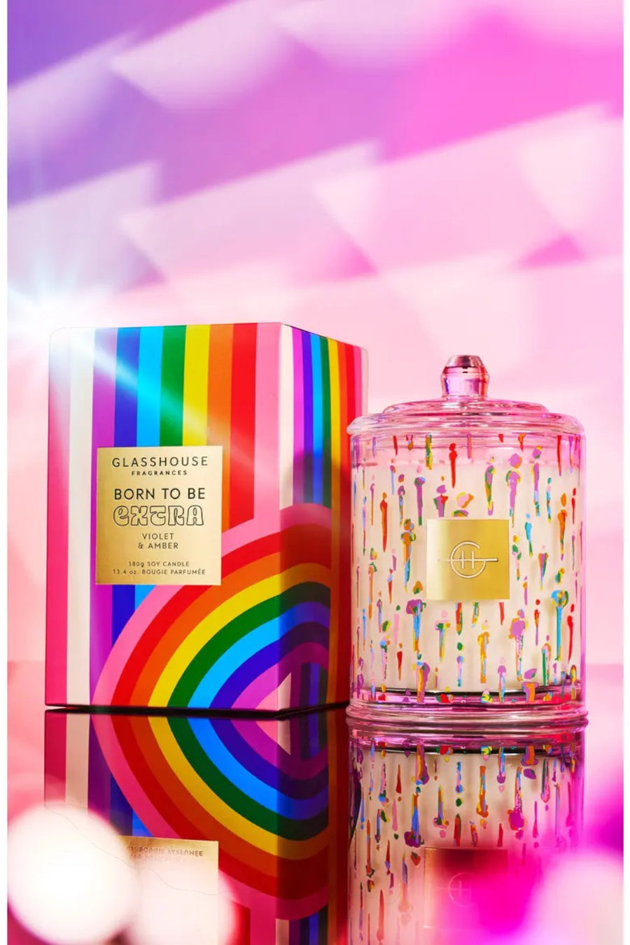 Glasshouse Born To Be Extra Candle – side view