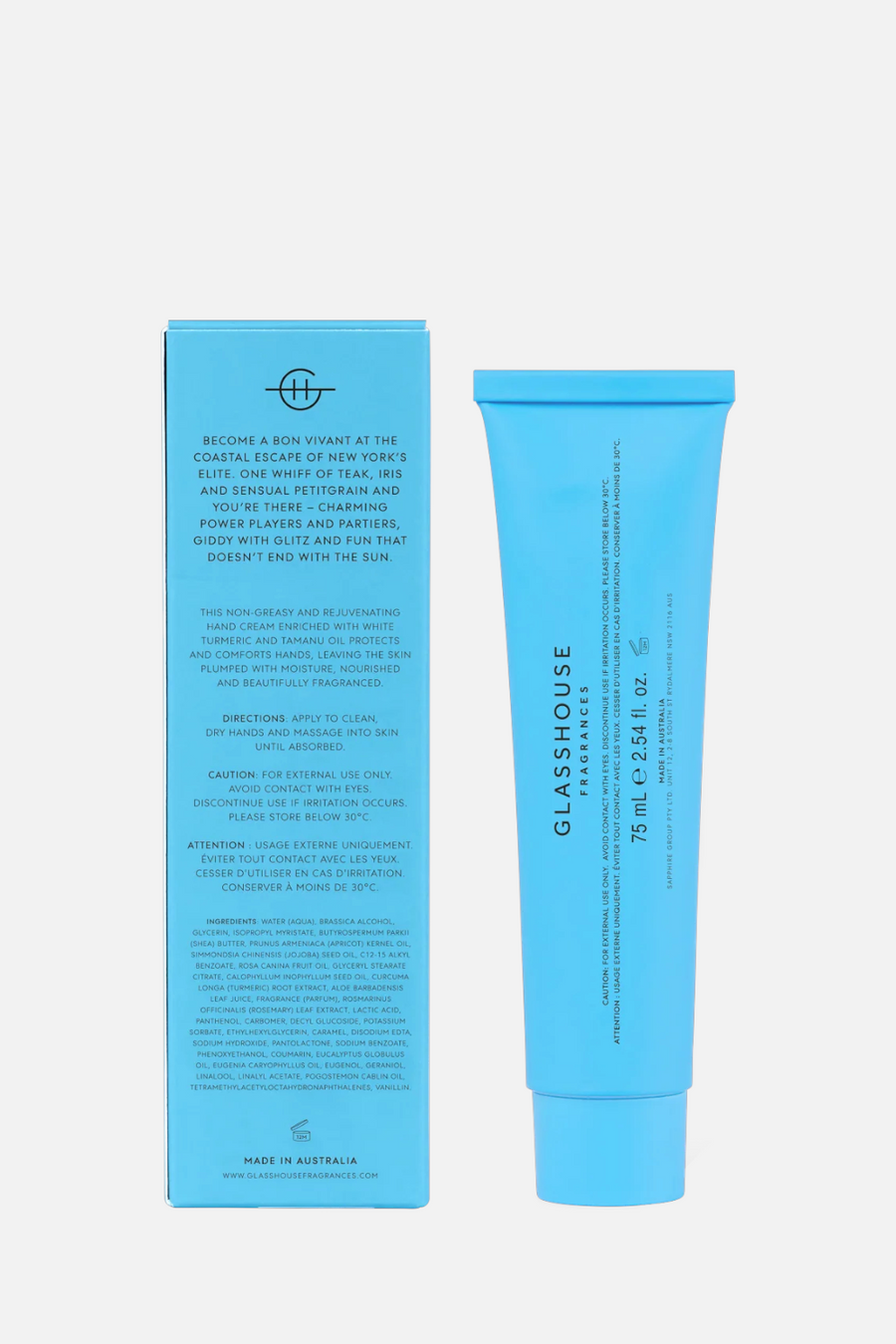 Glasshouse Hand Cream in The Hamptons – side view