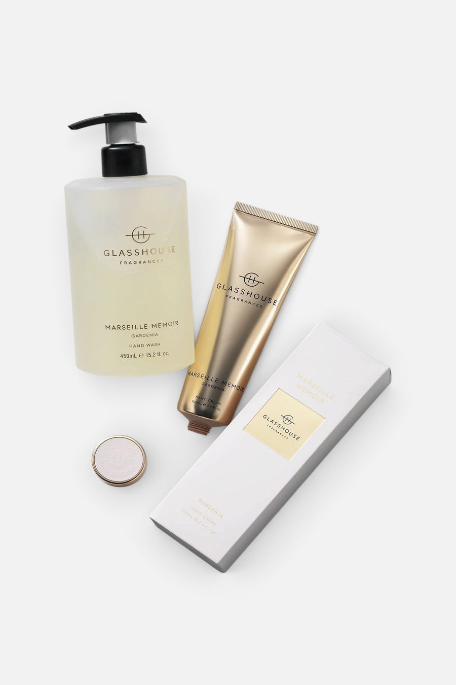 Glasshouse Hand Wash and Lotion Set, Marseille Memoir – side view