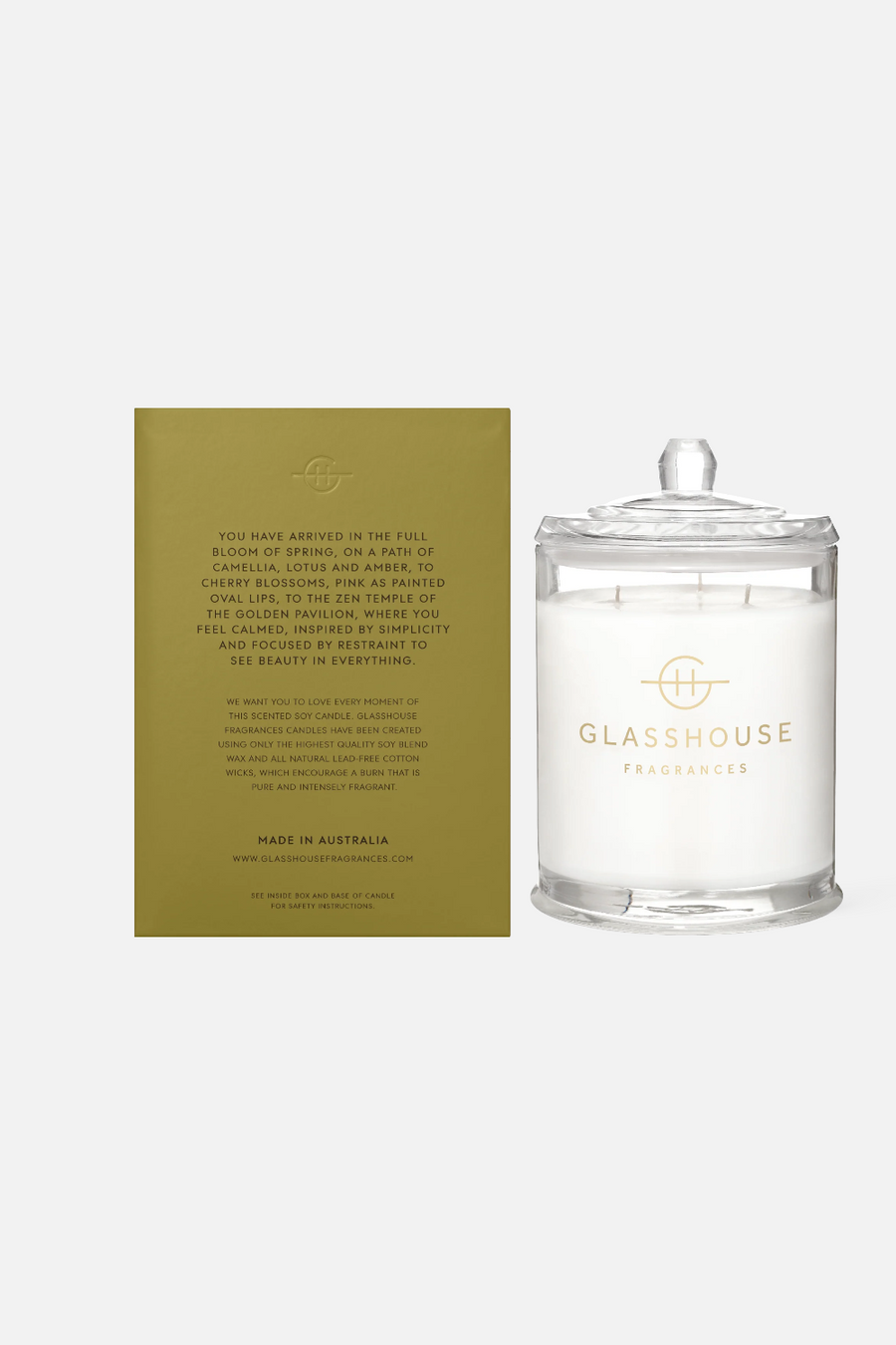 Glasshouse Kyoto In Bloom 26.8 Oz Candle – back view