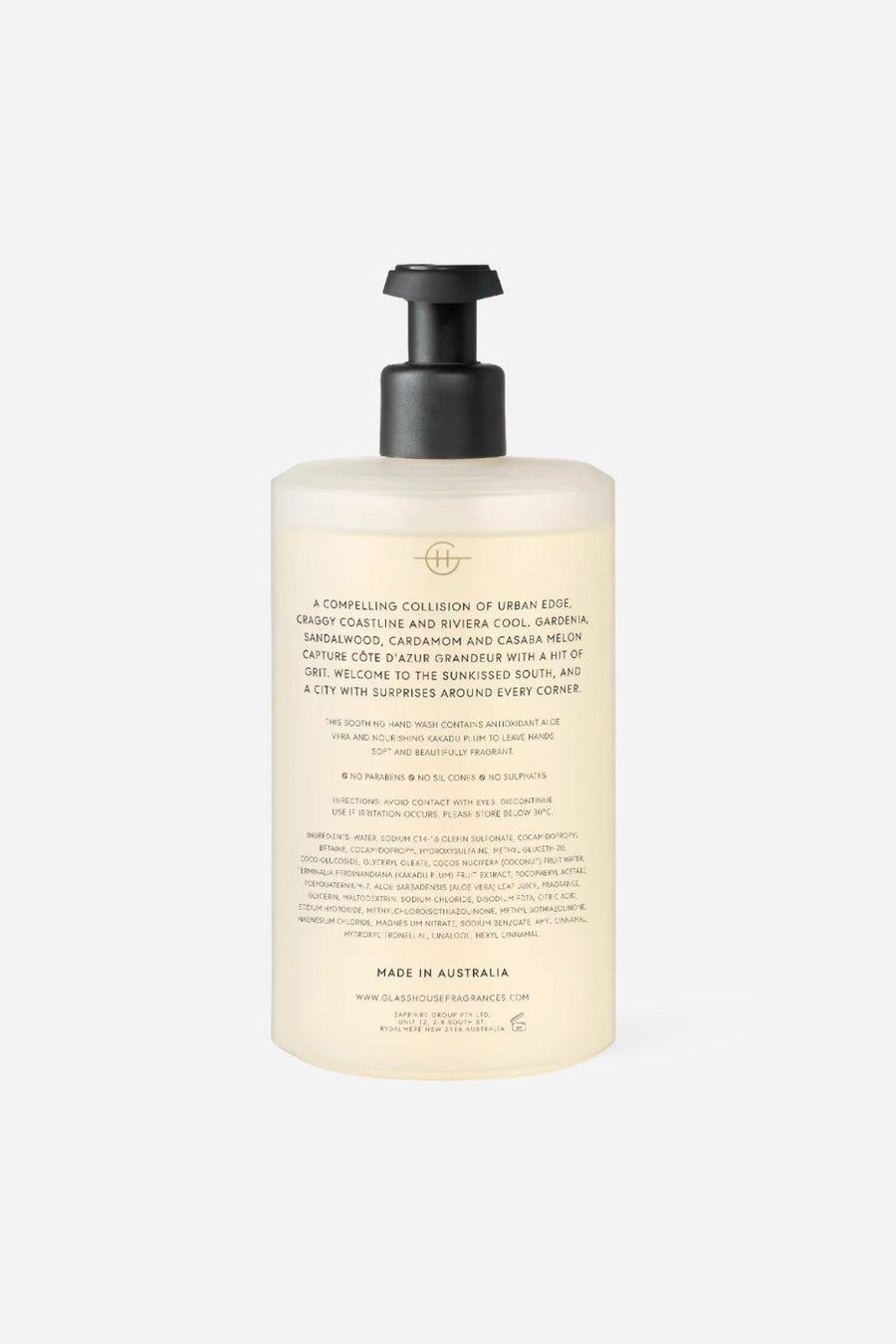 Glasshouse Marseille Memoir Gardenia Hand Wash – back view