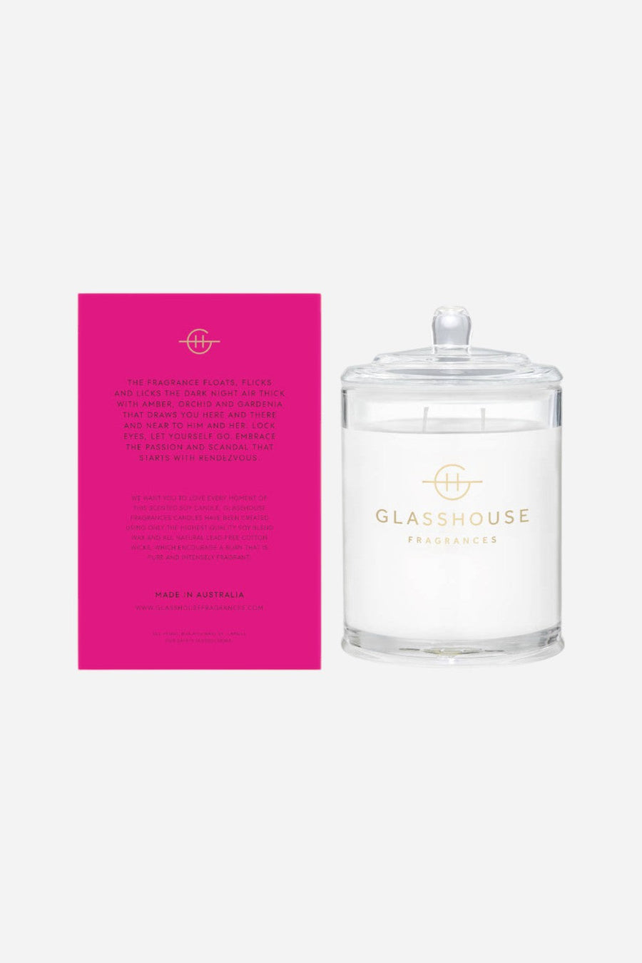 Glasshouse Rendezvous Triple Scented Candle - 13.4 Oz – back view