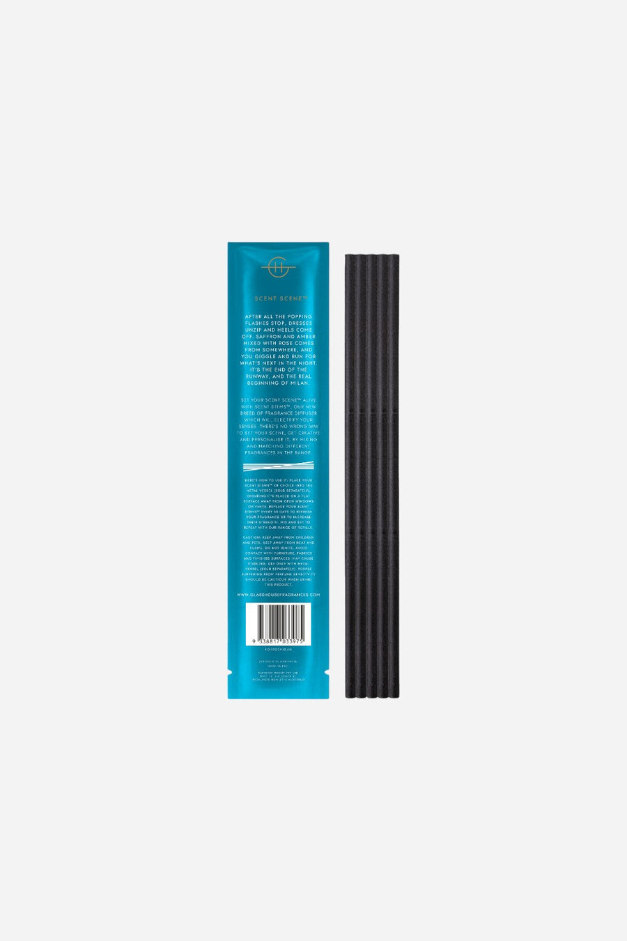 Glasshouse Replacement Scent Stems Midnight in Milan – back view