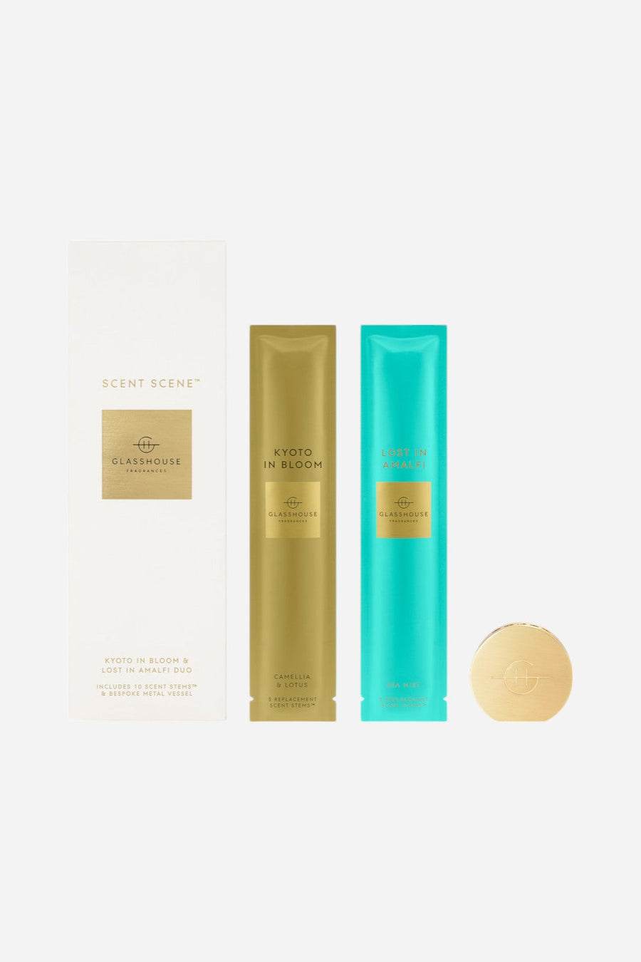 Glasshouse Scent Scene Duo- Lost In Amalfi and Kyoto in Bloom Assorted Fragrances – front view