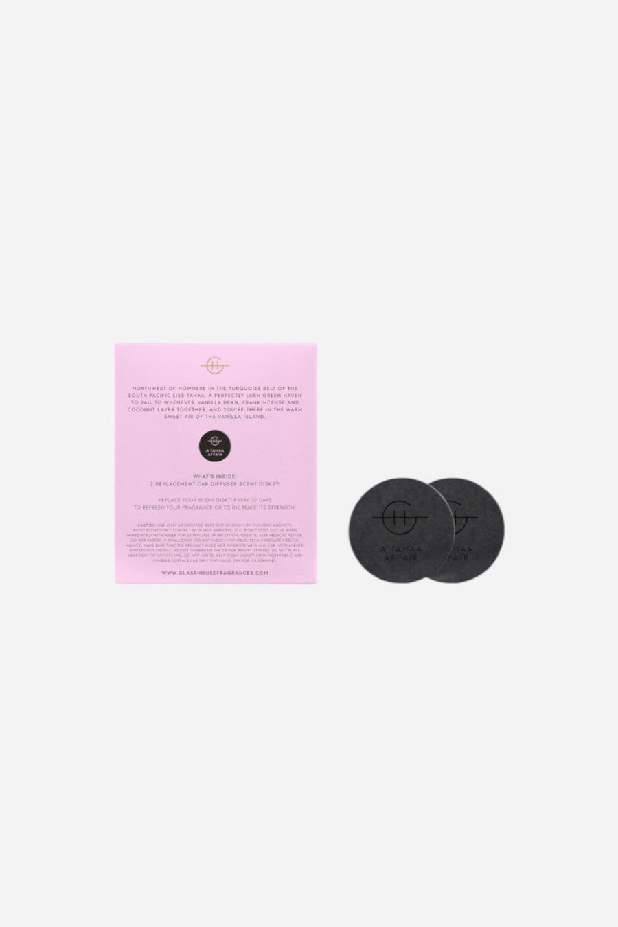 Glasshouse Tahaa Affair Vanilla Caramel Car Diffuser Refill – back view