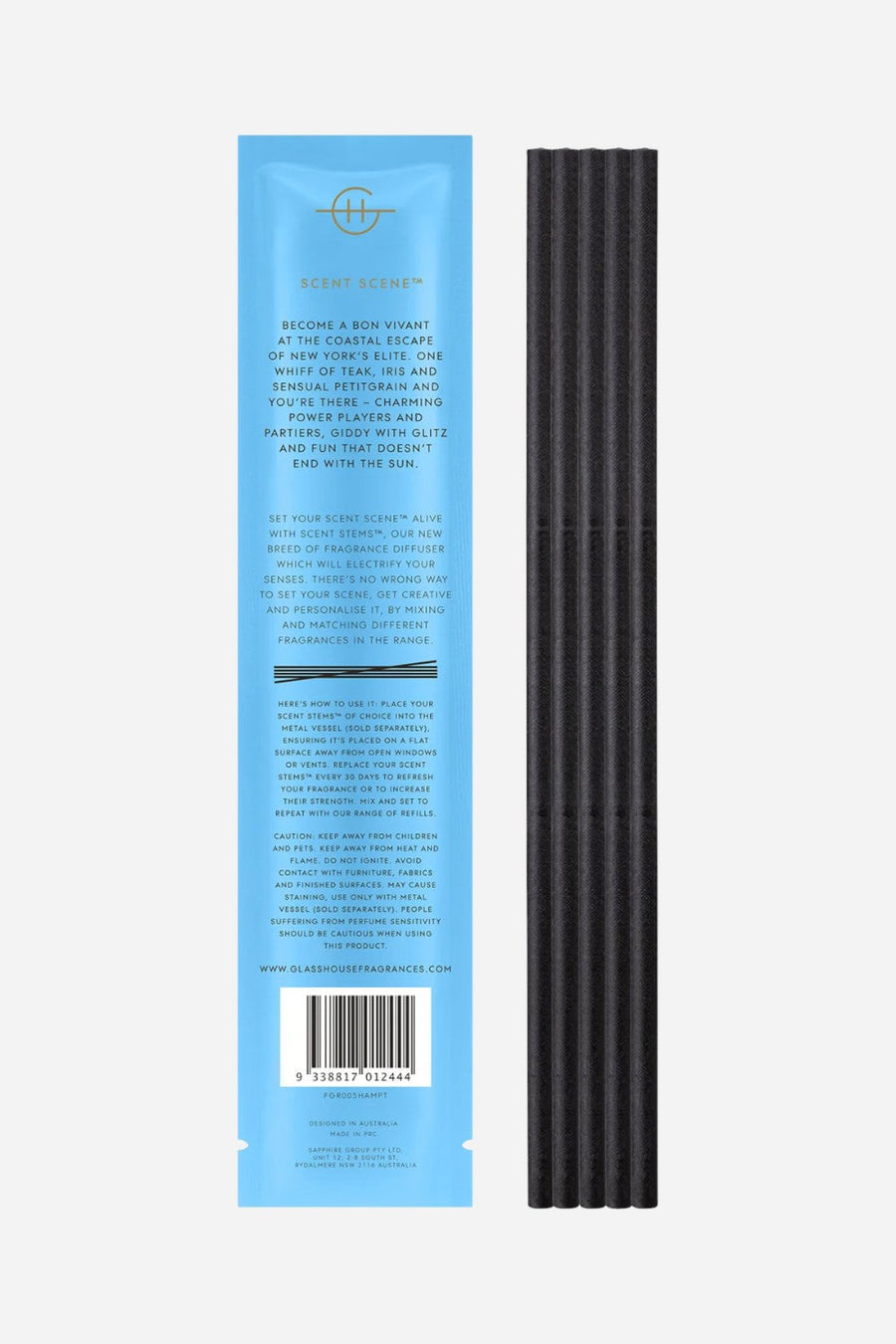 Glasshouse The Hamptons Replacement Scent Stems – back view