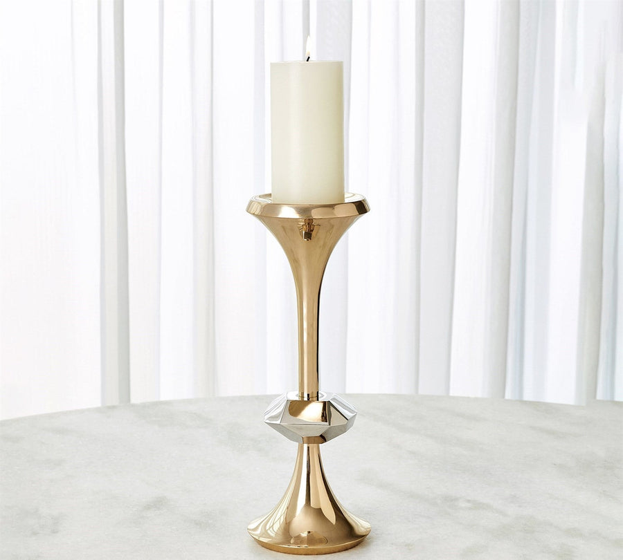 Global Views Gabriel Brass Candle Holder - Large – detail