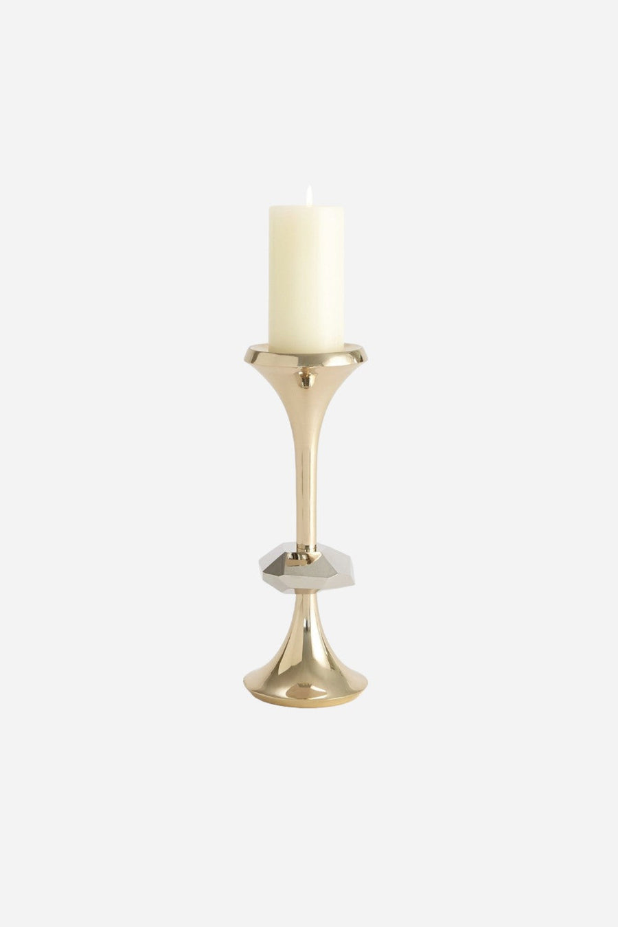 Global Views Gabriel Brass Candle Holder - Large – front view