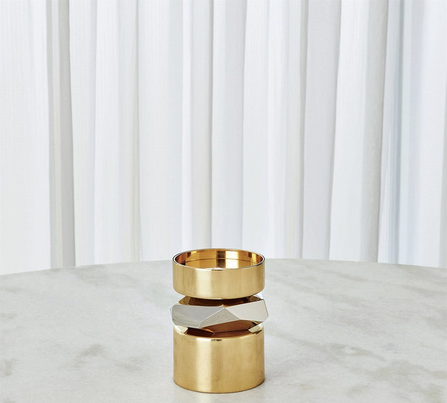 Global Views Romano Brass Candle Holder - Short – alternate