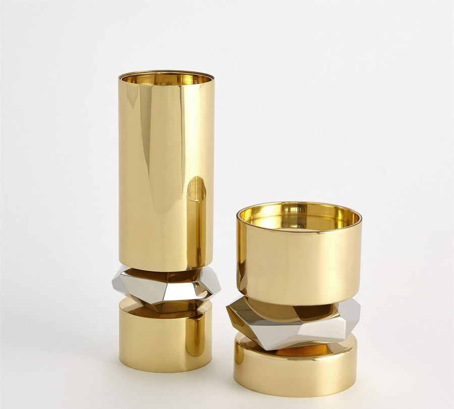 Global Views Romano Brass Candle Holder - Short – alternate