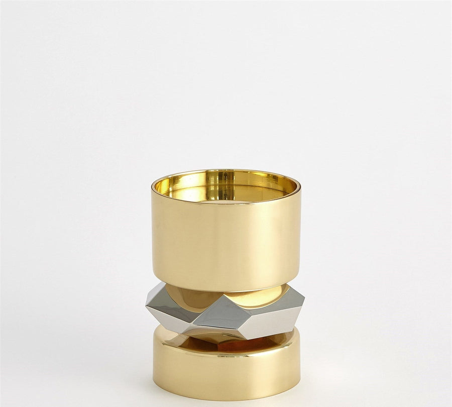 Global Views Romano Brass Candle Holder - Short – detail