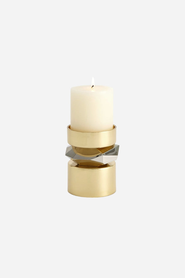 Global Views Romano Brass Candle Holder - Short